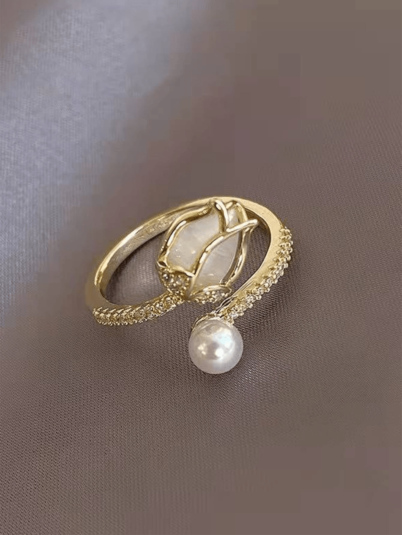 Faux Pearl Decor Ring