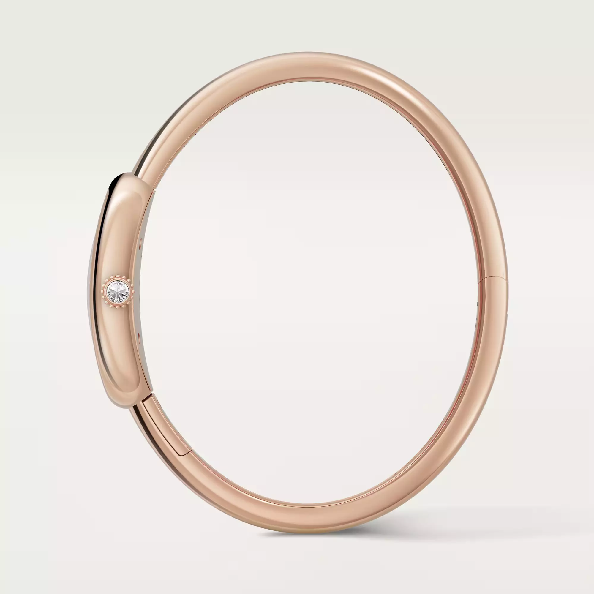 BAIGNOIRE WATCH, Small Model With 42 Diamonds, Rose Gold, Size 15 - 17