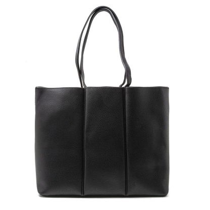 Black & Leather Tote Bag Travel Handbag