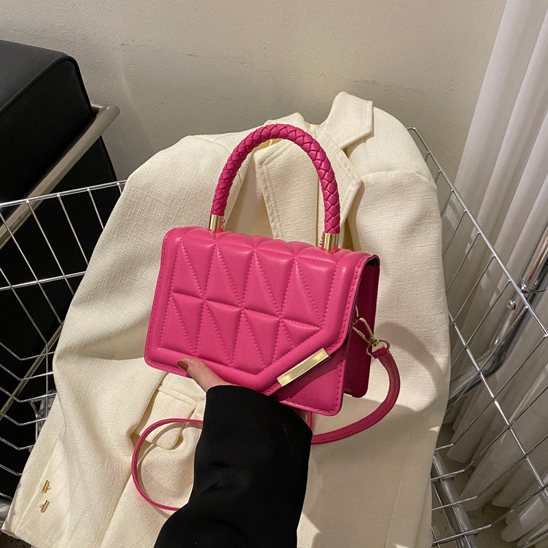 Diamond texture bag women 2024 new style trendy small square handbag