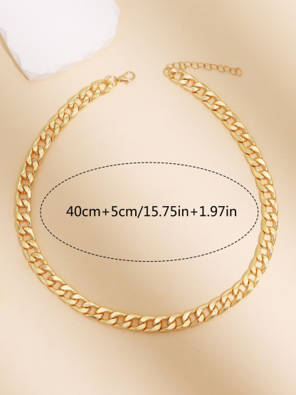 1pc Simple Chunky Chain Clavicle Chain Necklace Women Girls Jewelry Accessories