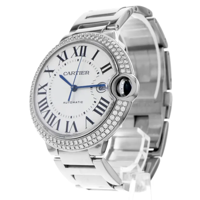 42MM Cartier Ballon Bleu White Gold with Diamonds