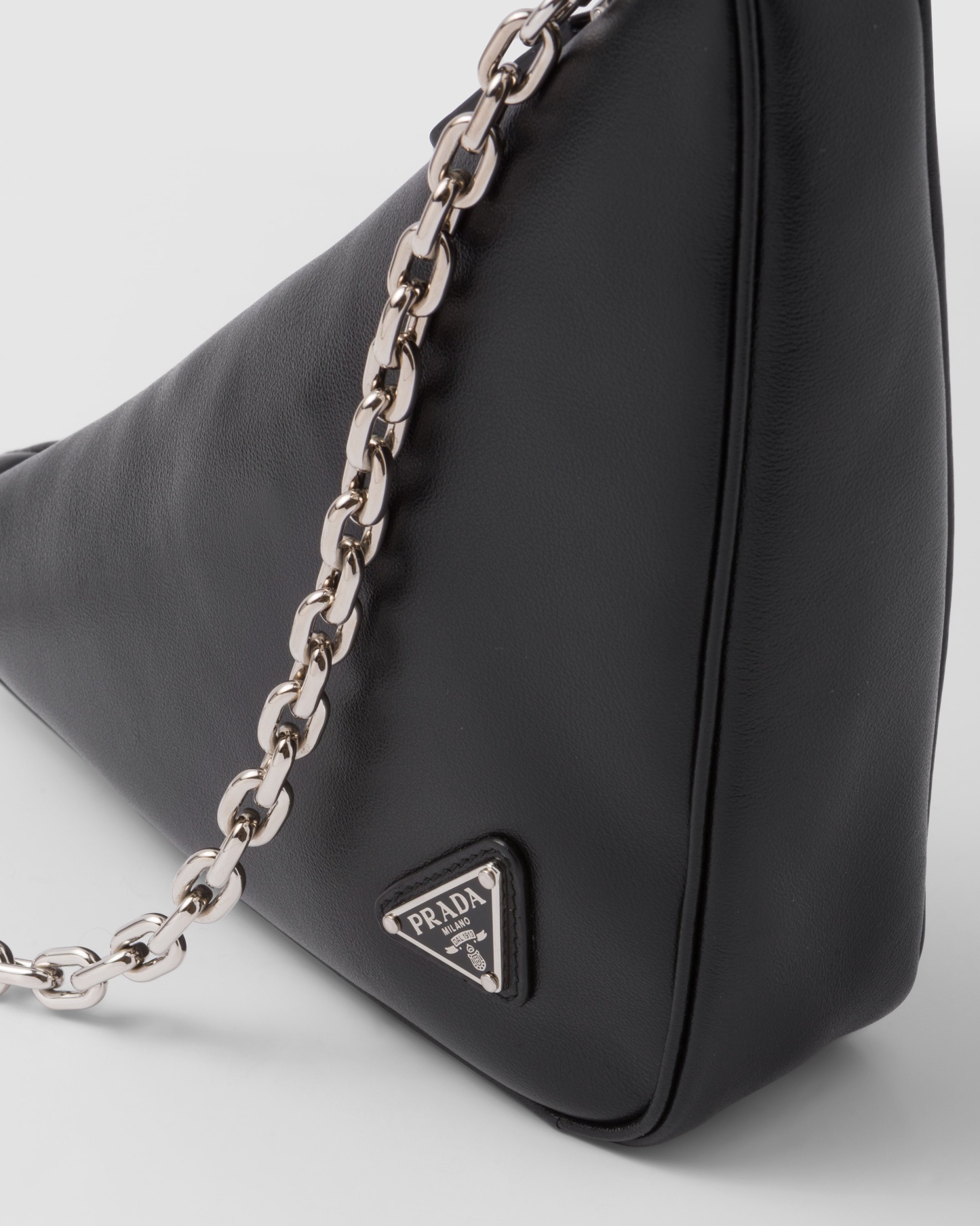 Triangle leather mini-bag