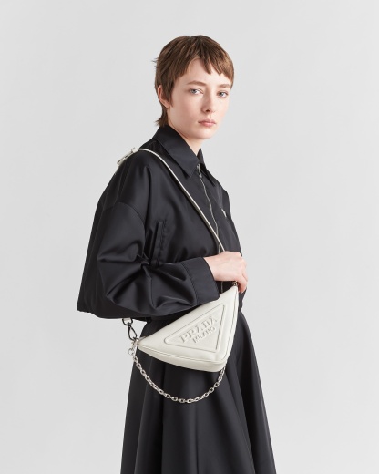 Triangle leather mini-bag