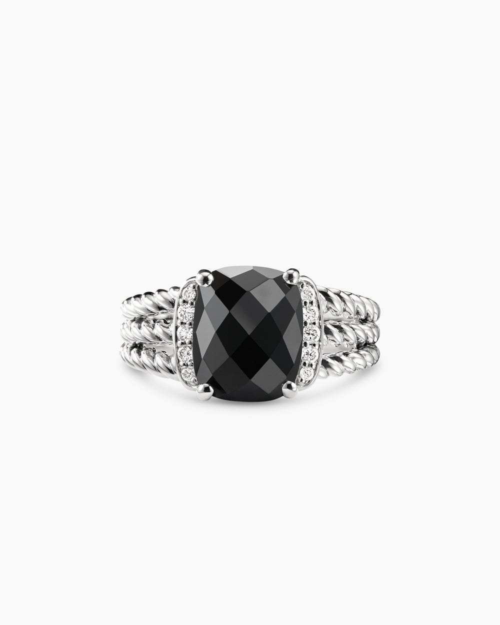 Petite Wheaton庐 Sterling Silver with Black Onyx and Diamonds, 10mm
