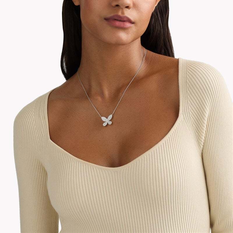 Pavé Butterfly Diamond Pendant