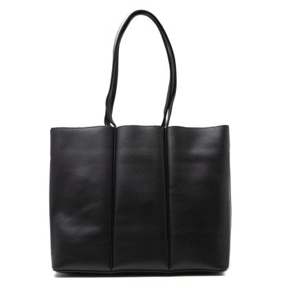 Black & Leather Tote Bag Travel Handbag