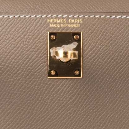 Kelly 20 Mini Sellier Bag Etoupe Limited Edition Epsom Gold Hardware