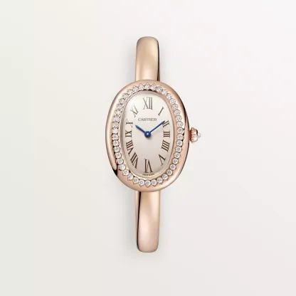 BAIGNOIRE WATCH, Small Model With 42 Diamonds, Rose Gold, Size 15 - 17