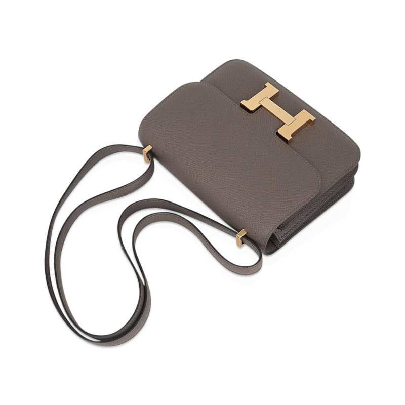 Mini Constance 18 Bag Etain Epsom Leather with Gold Hardware