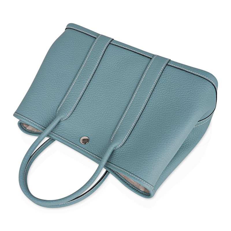 Bag Garden Party 30 Bag Ciel / Vache Country Leather Palladium New w/Box