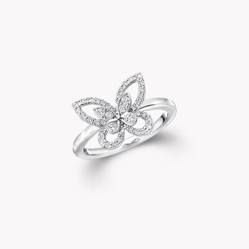 Butterfly Silhouette Diamond Mini Ring
