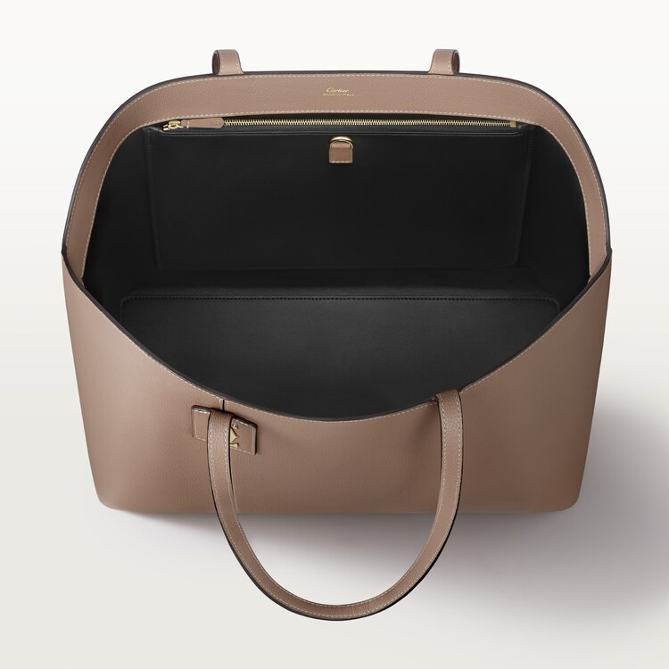Tote bag, C de Cartier khaki