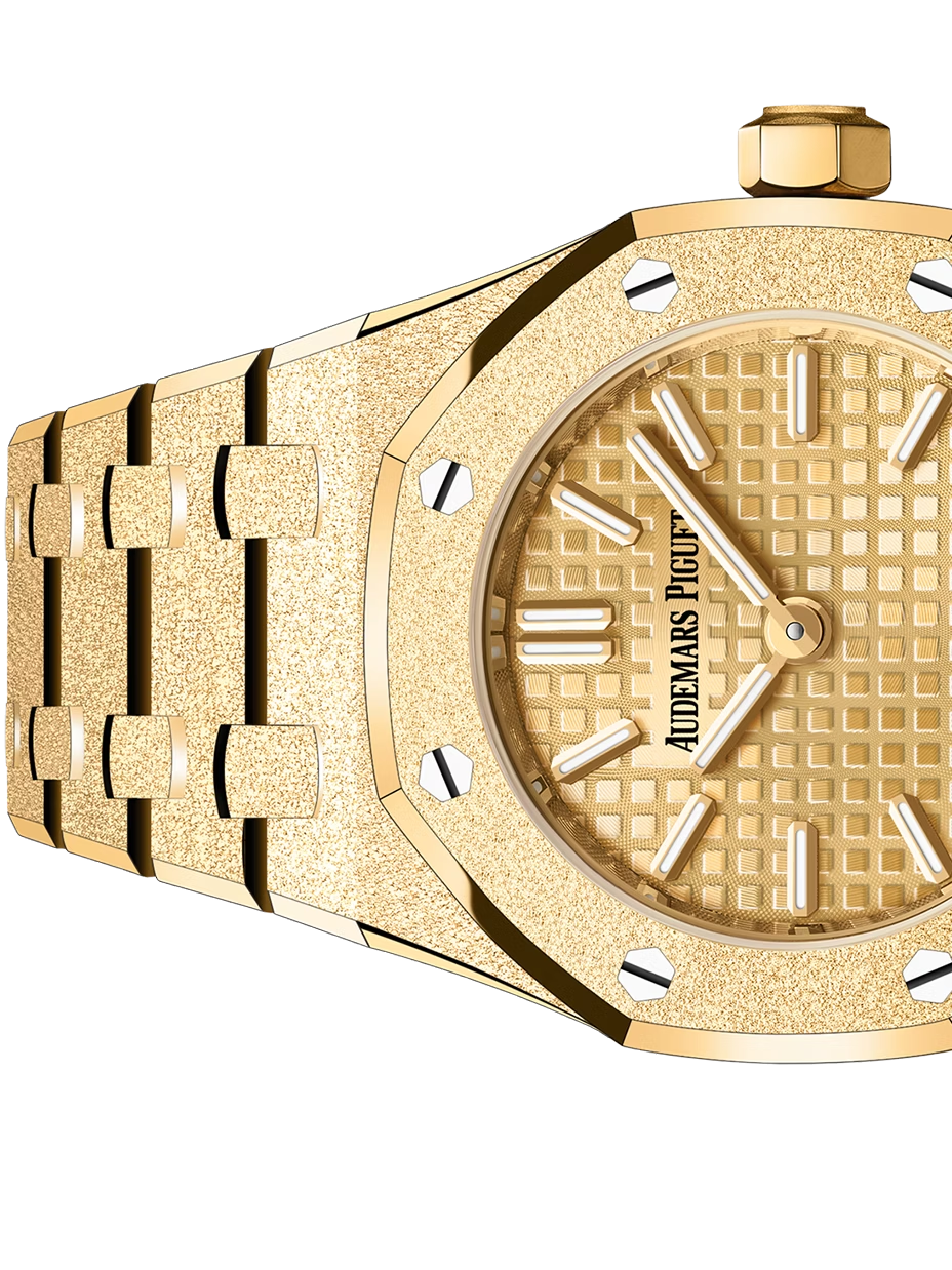 Royal Oak Mini Frosted Gold Quartz Ref. 67630BA.GG.1312BA.01-C