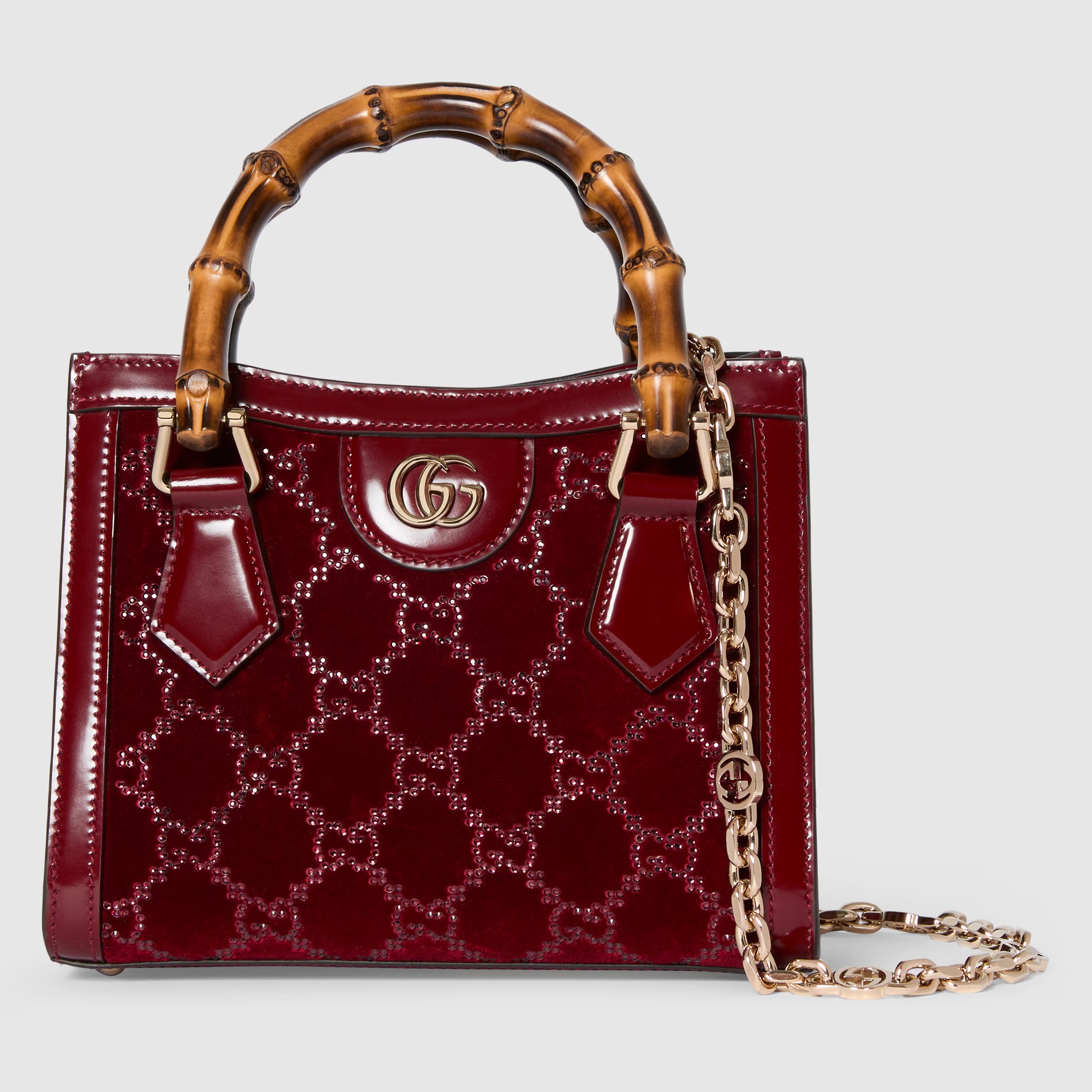 Gucci Diana crystals small tote bag