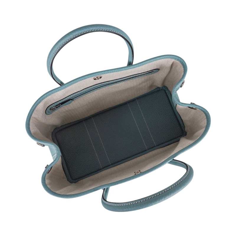 Bag Garden Party 30 Bag Ciel / Vache Country Leather Palladium New w/Box