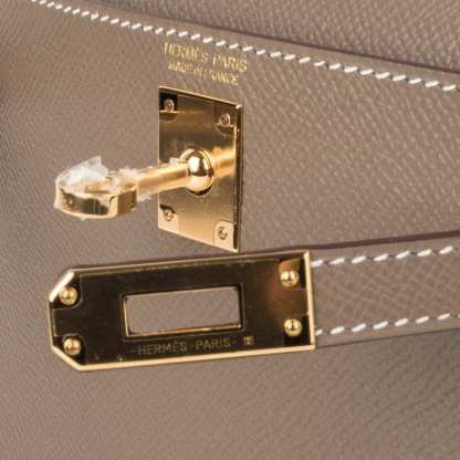 Kelly 20 Mini Sellier Bag Etoupe Limited Edition Epsom Gold Hardware