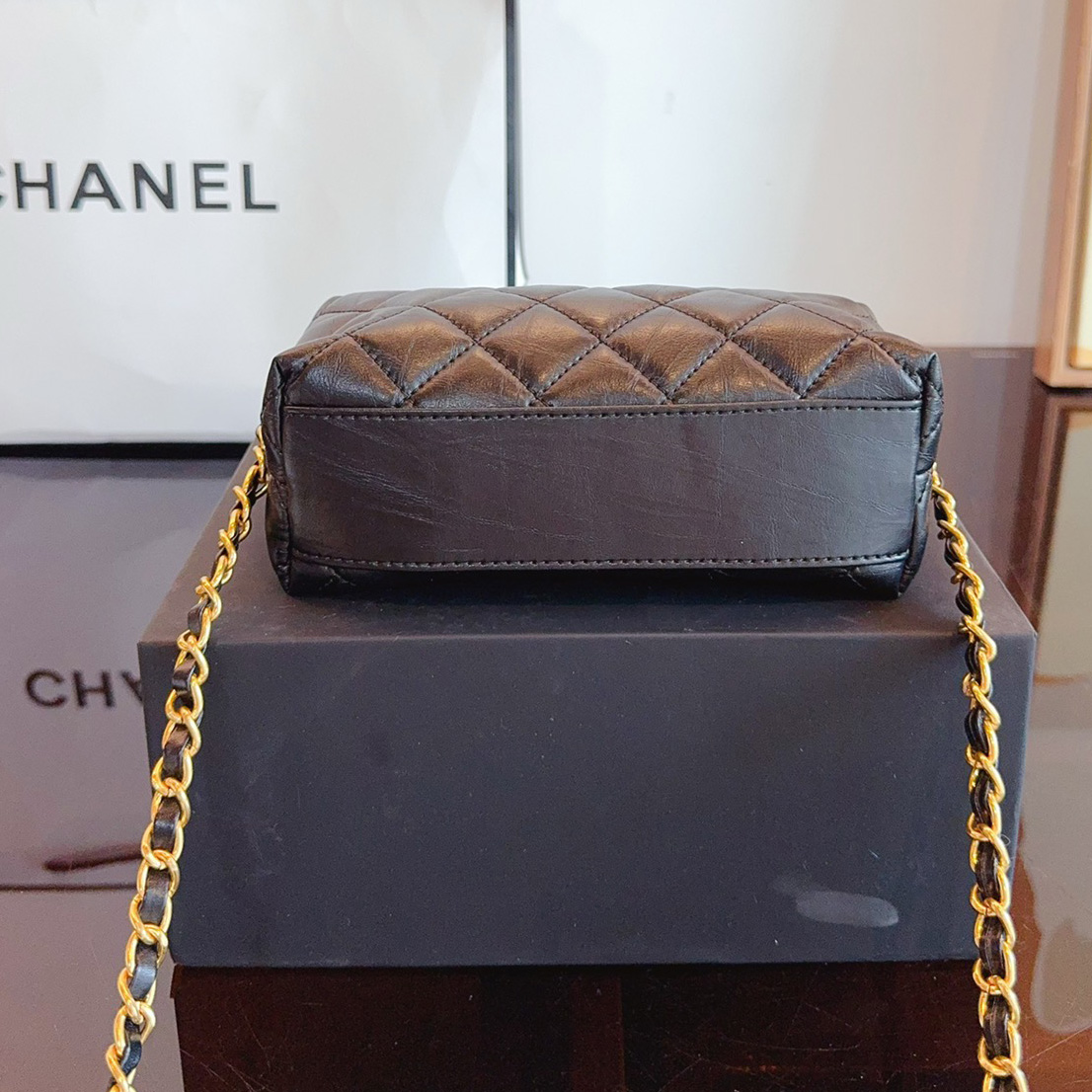 Small CC Links Hobo Bag