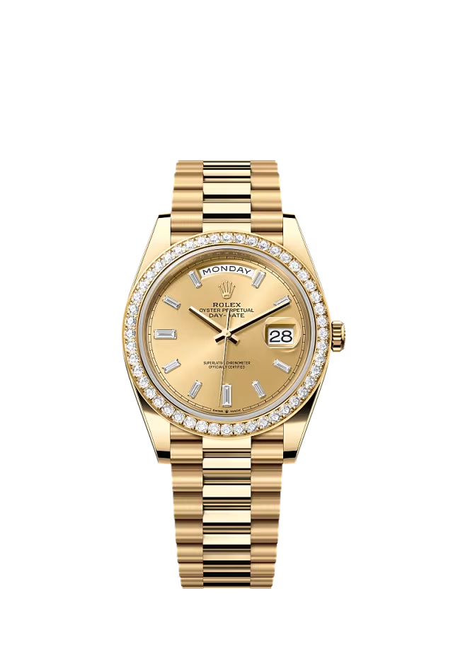 Day-Date 40  Oyster 40 mm yellow gold and diamonds  Reference 228348RBR