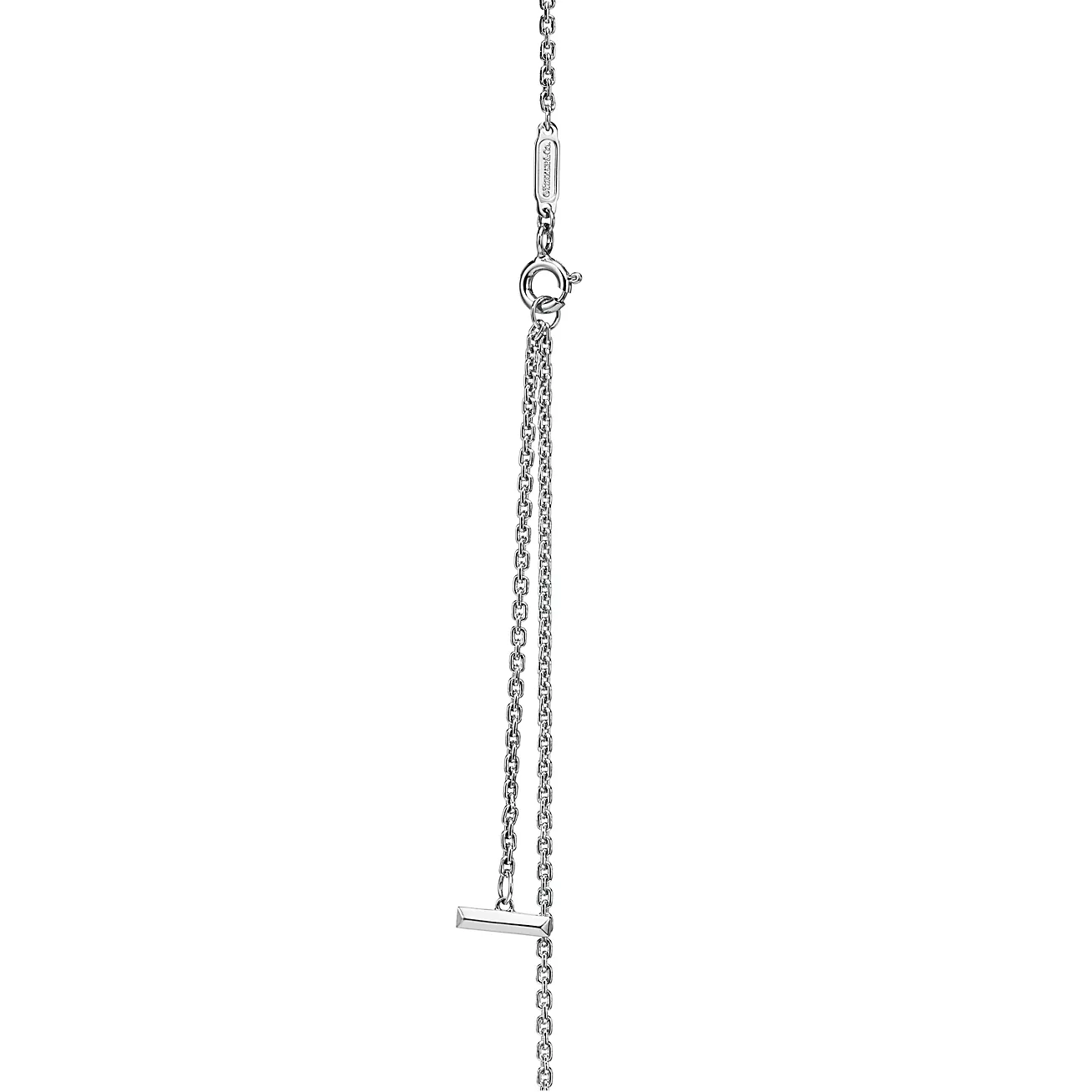 T T1 Circle Pendant in White Gold with Pave Diamonds