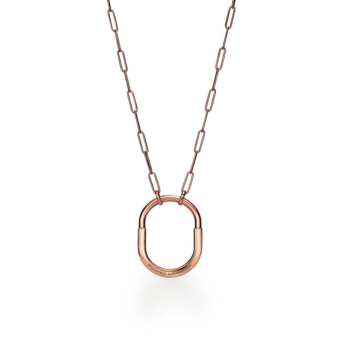 Lock Pendant in Rose Gold with Diamonds, Large