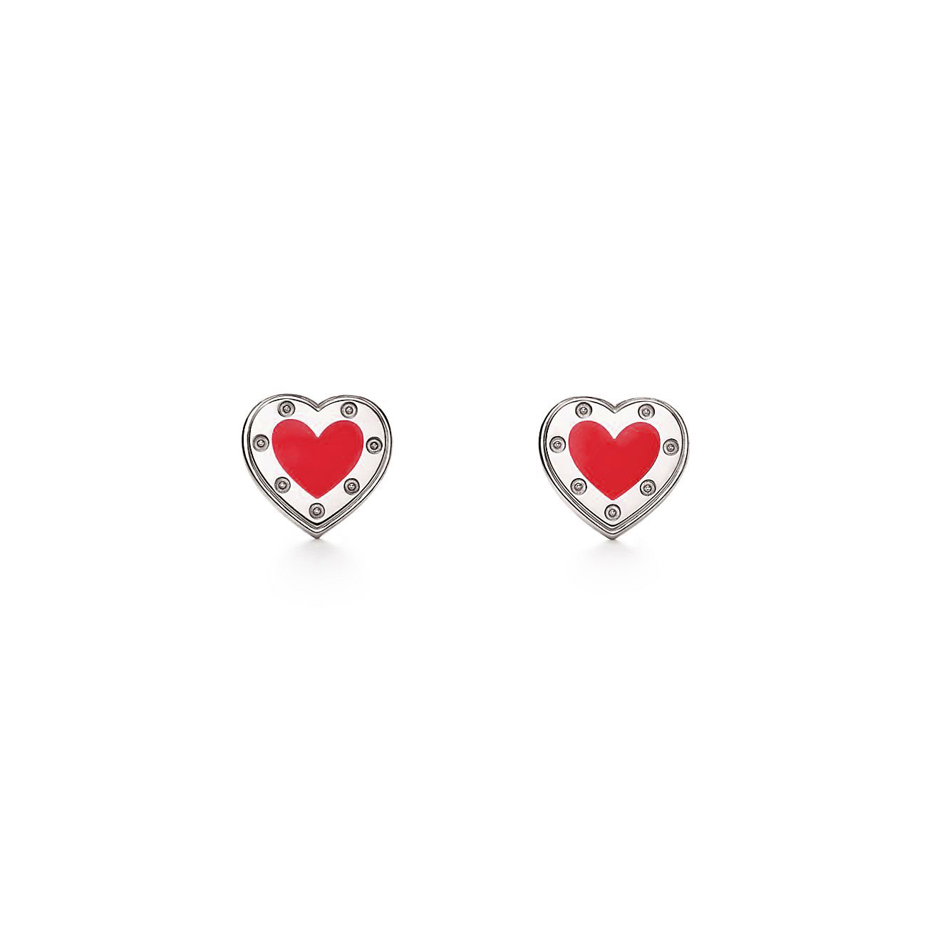 Return to 庐 Love  Blue庐 Heart Earrings in Silver, Mini