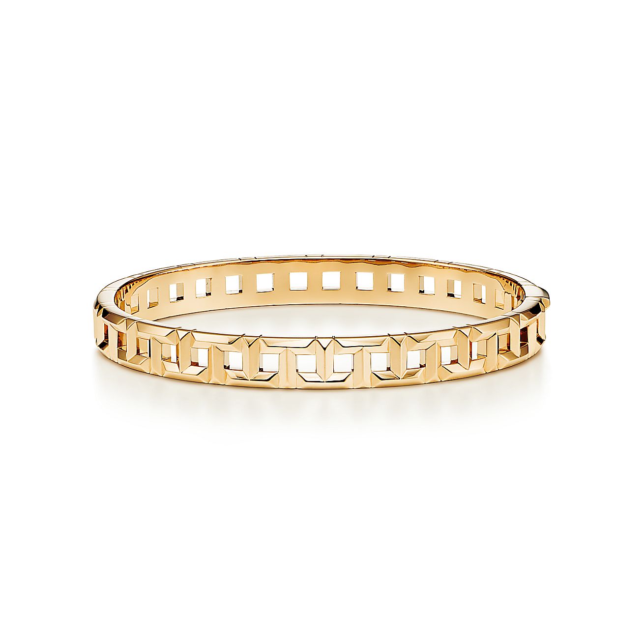 T True Narrow Hinged Bangle in 18k Gold