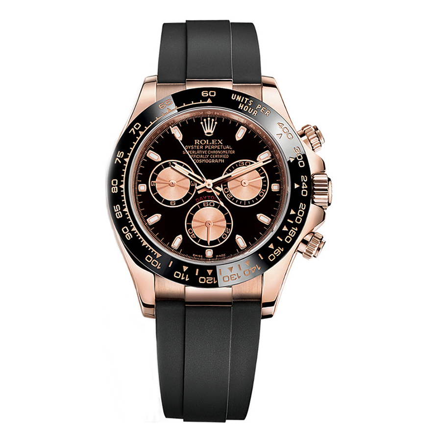 Cosmograph Daytona Black Rubber Strap Watch 116515LN