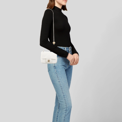 2021 Pearl Crush Mini Square Flap Bag