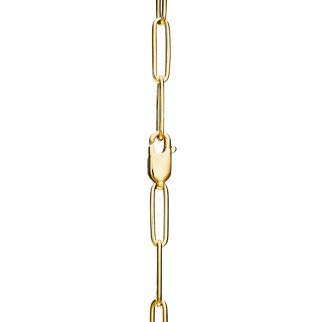 Lock Pendant in Yellow Gold with Diamonds, Large