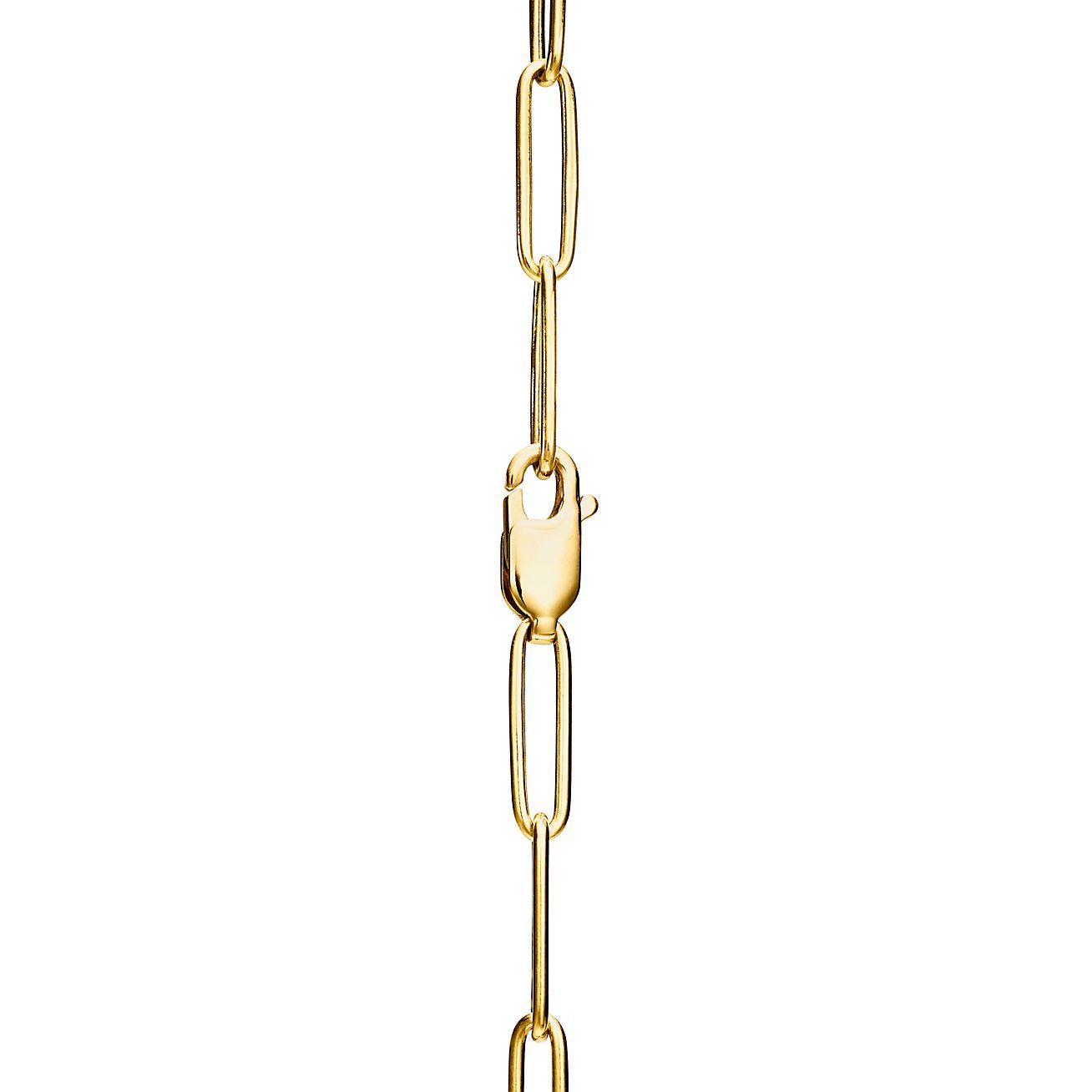 Lock Pendant in Yellow Gold with Diamonds, Large