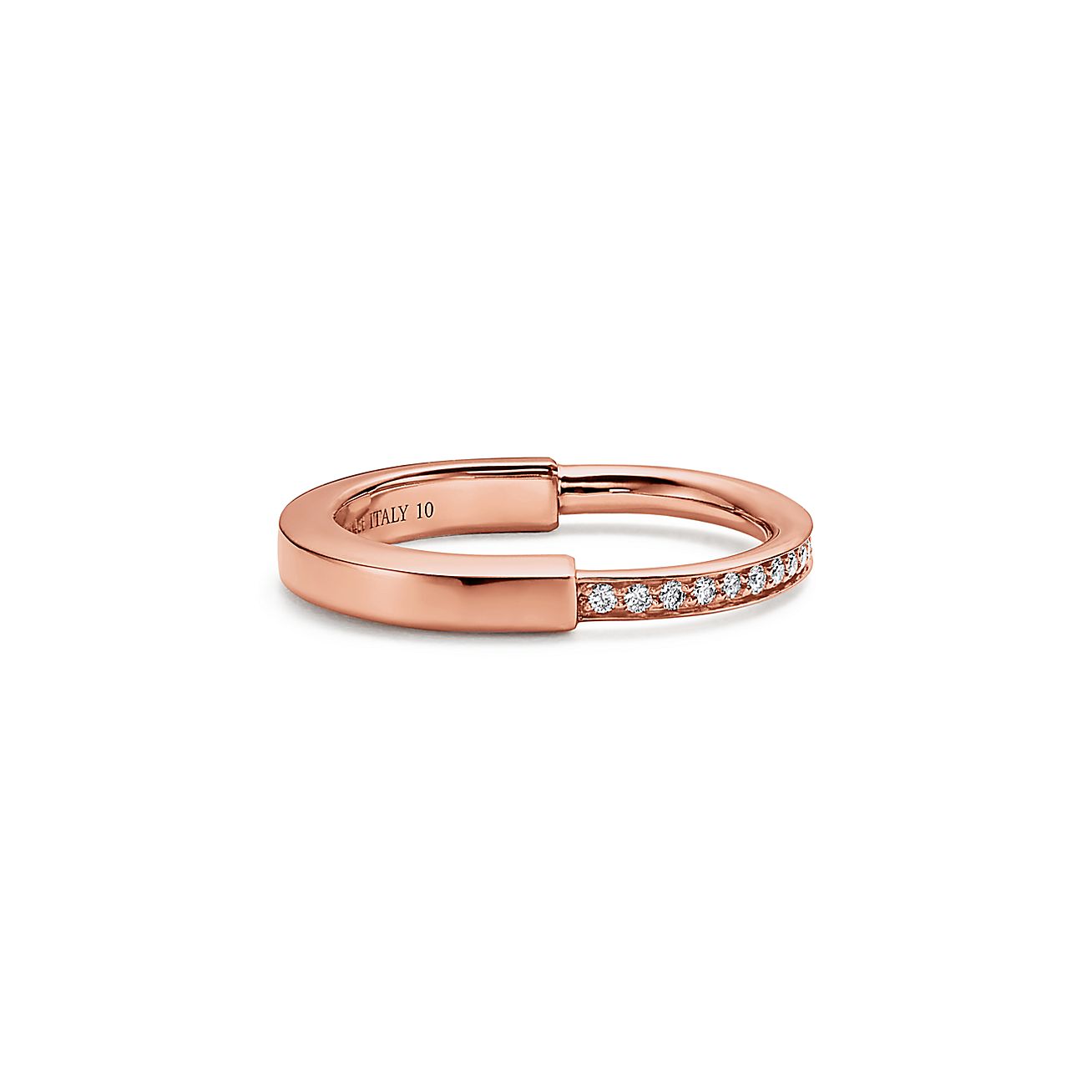 Lock Ring in Rose Gold with Diamonds