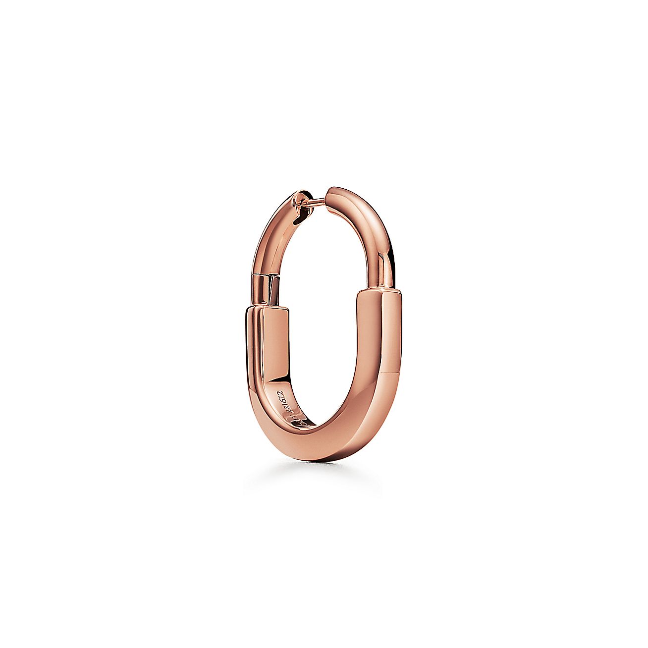 Lock Earrings in Rose Gold, Medium