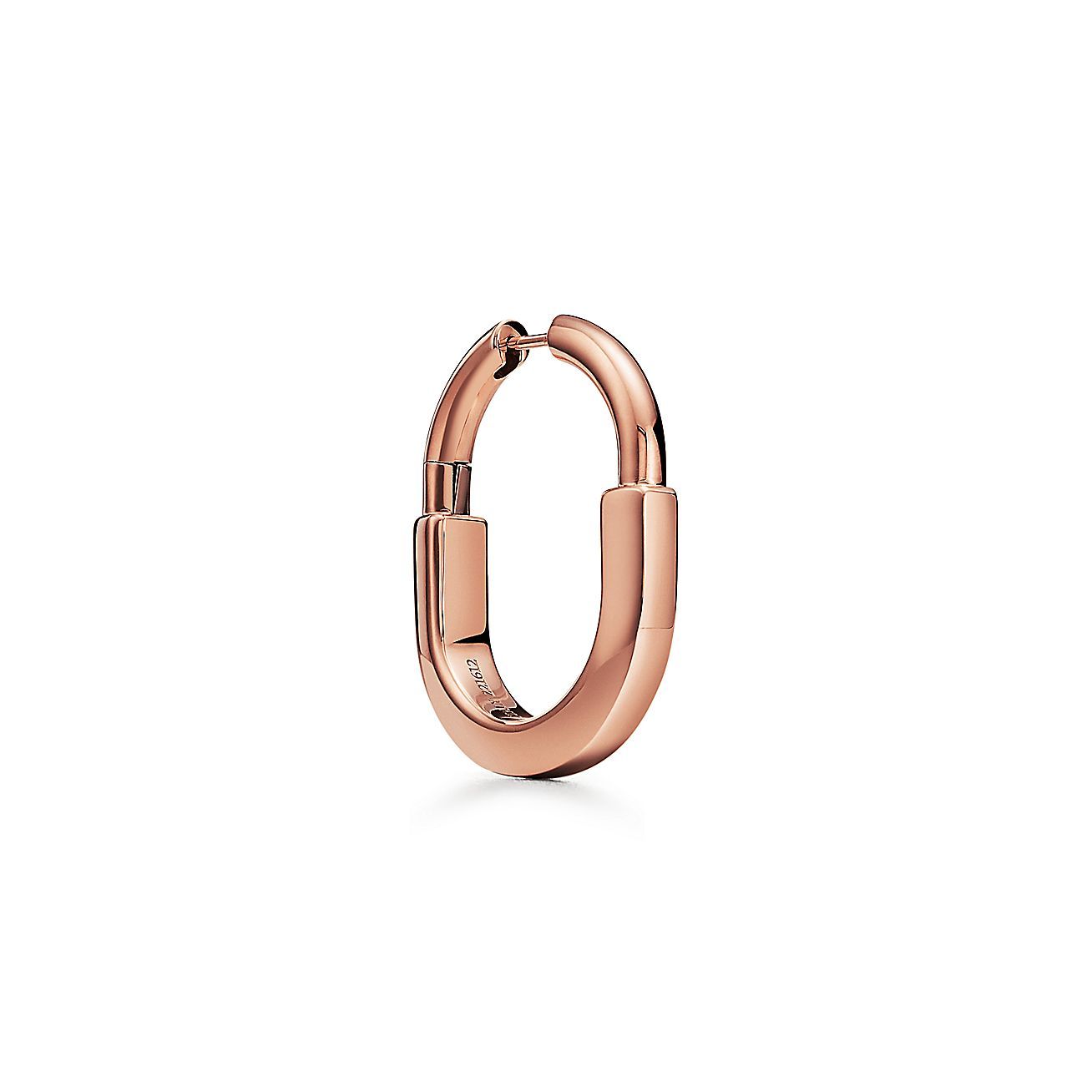 Lock Earrings in Rose Gold, Medium