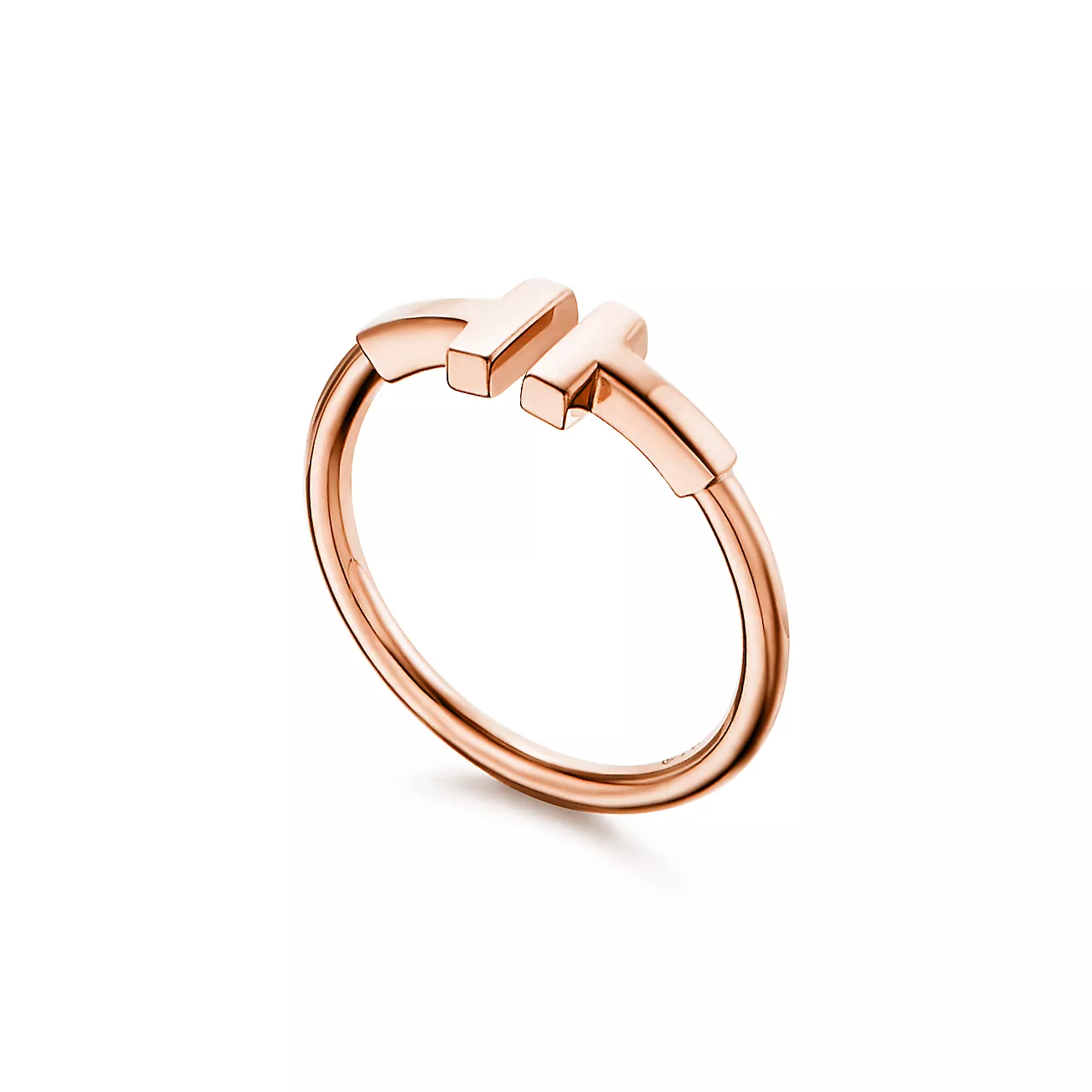 T Wire Ring in 18k Rose Gold