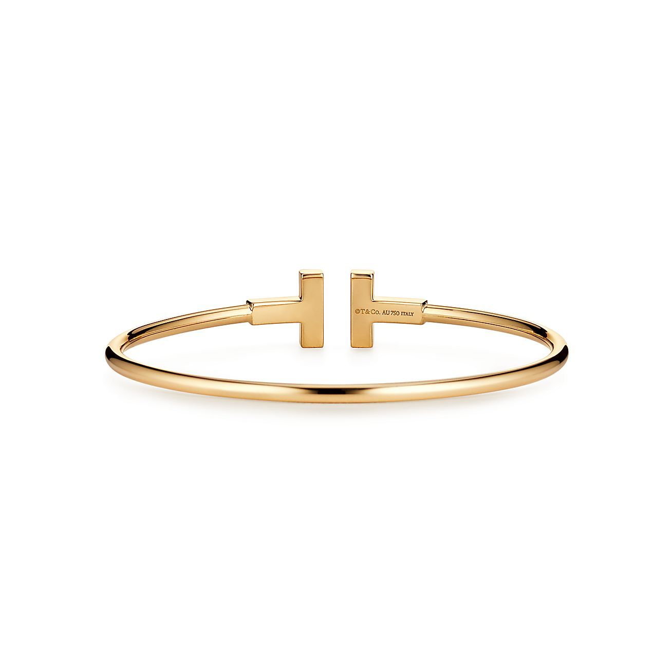 T Diamond Wire Bracelet in 18k Gold