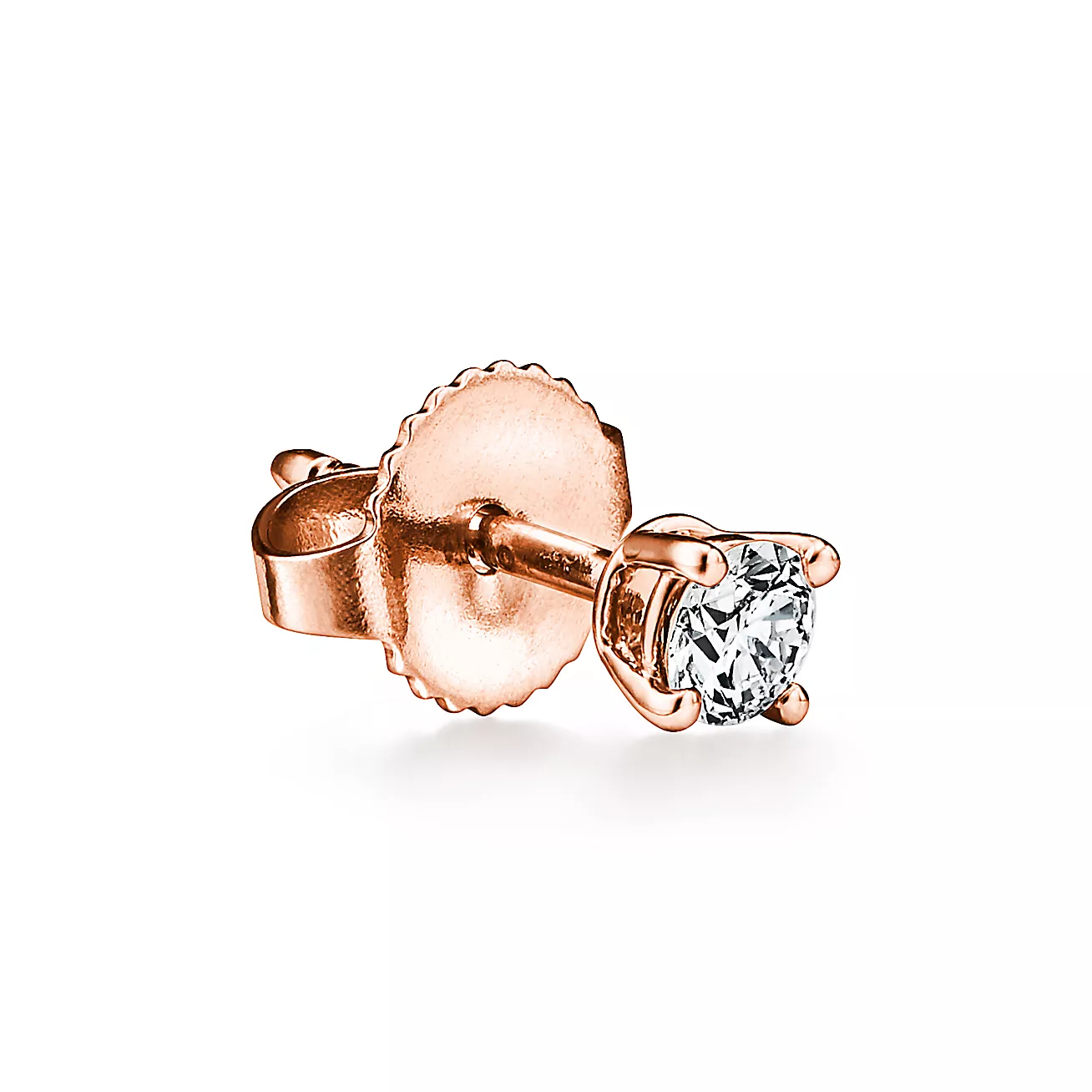 Solitaire Diamond Stud Earrings in Rose Gold