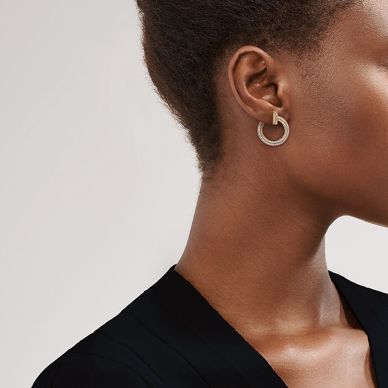 T T1 Open Hoop Earrings