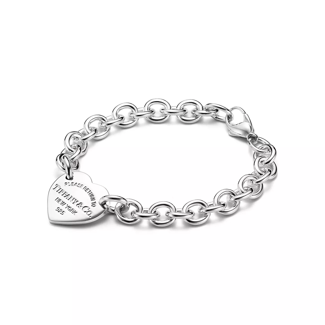 Return to 庐 Heart Tag Bracelet in Silver