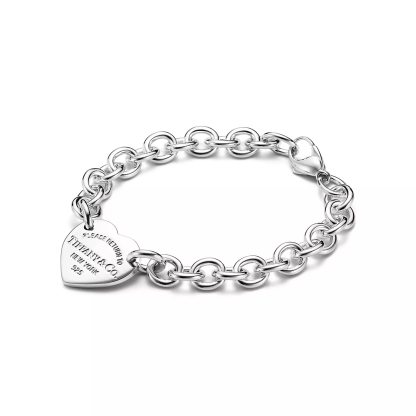 Return to 庐 Heart Tag Bracelet in Silver