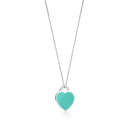 Return to 庐  Blue庐 Small Heart Tag Pendant in Sterling Silver