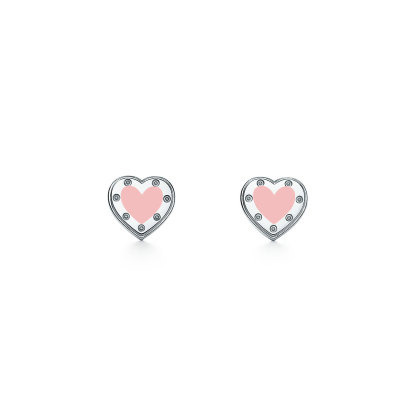 Return to 庐 Love  Blue庐 Heart Earrings in Silver, Mini