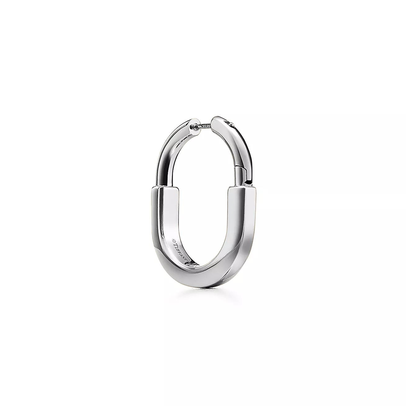 Lock Earrings in White Gold, Medium