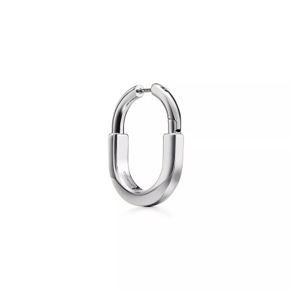 Lock Earrings in White Gold, Medium