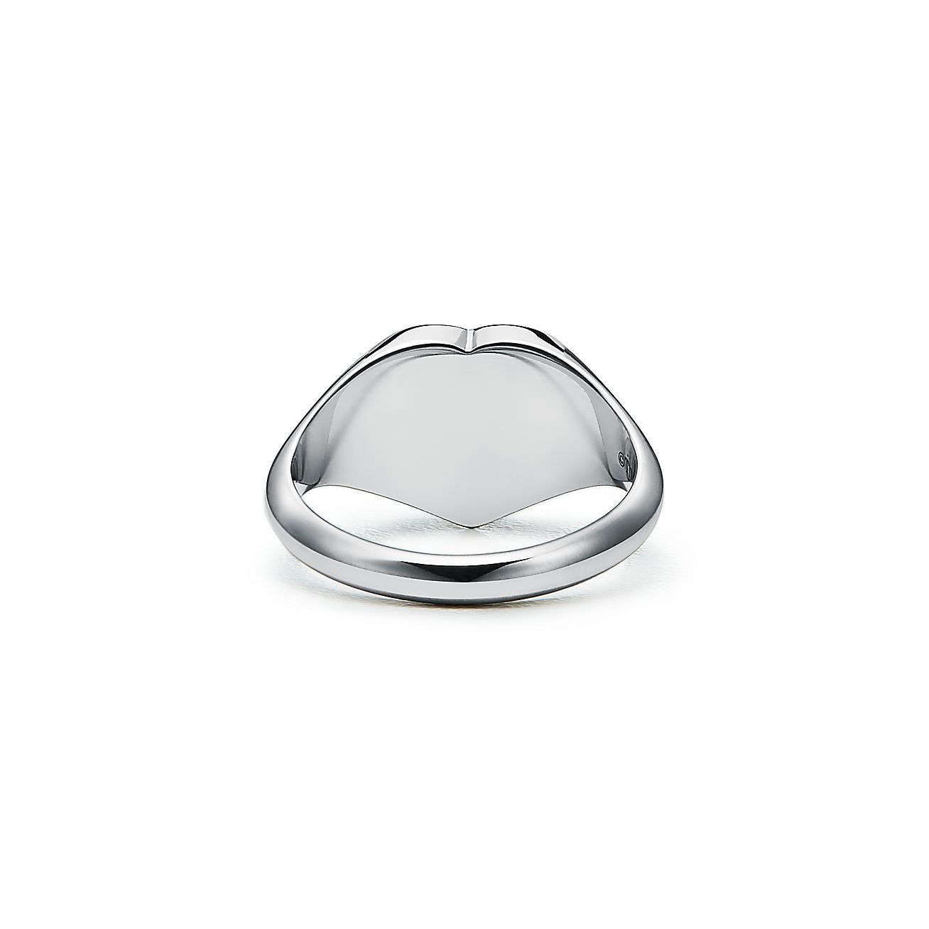 Return to 庐 Heart Signet Ring in Silver, Small