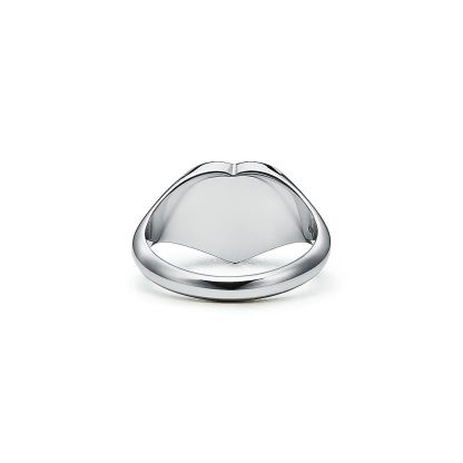 Return to 庐 Heart Signet Ring in Silver, Small