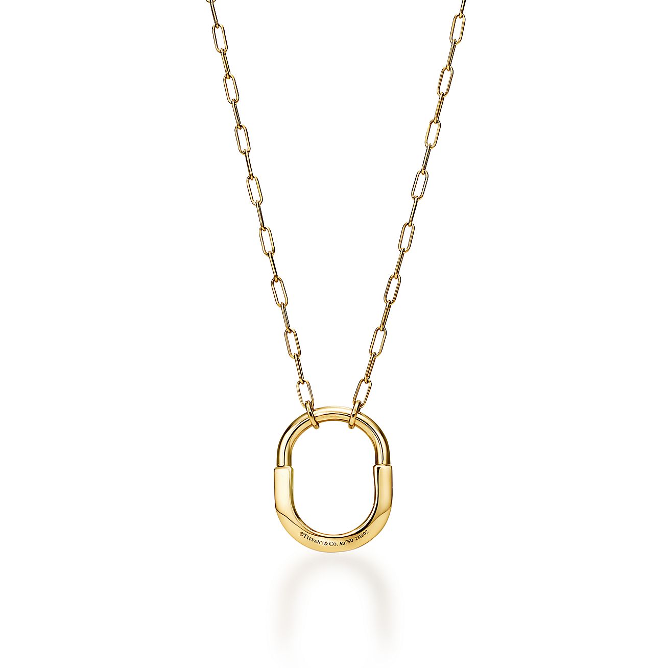 Lock Pendant in Yellow Gold, Medium