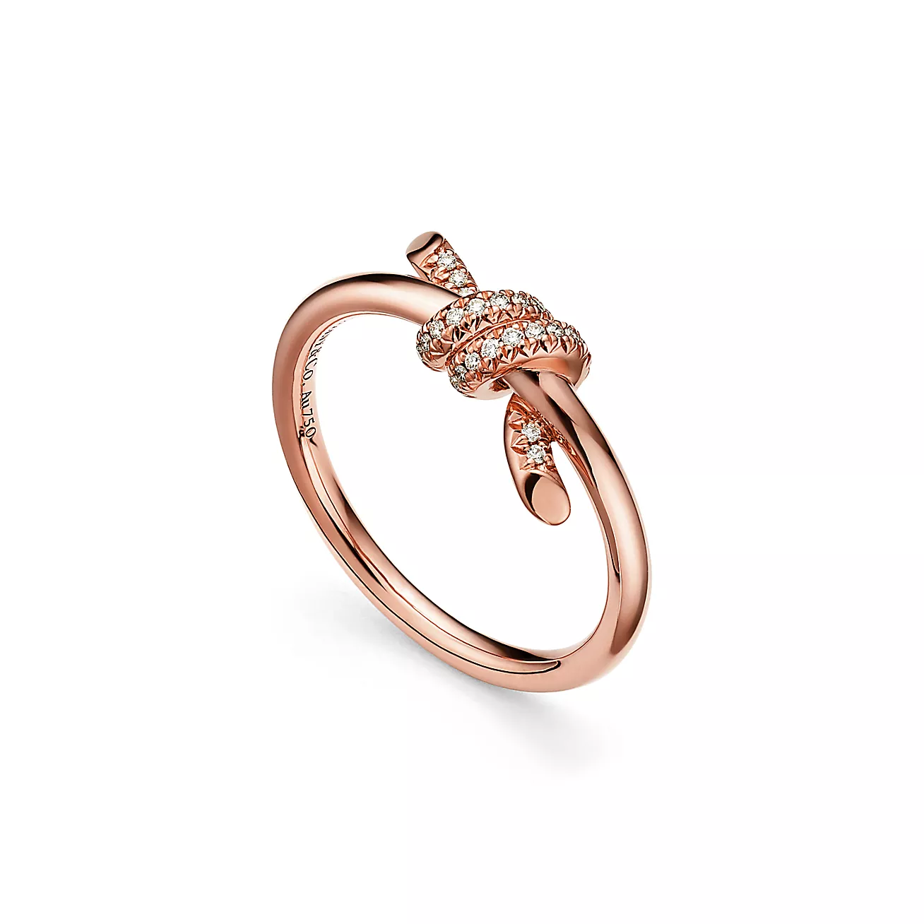 Knot Ring in Rose Gold with Diamonds