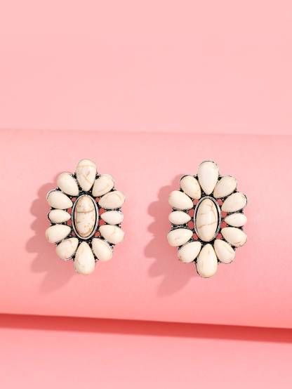 Turquoise Decor Stud Earrings