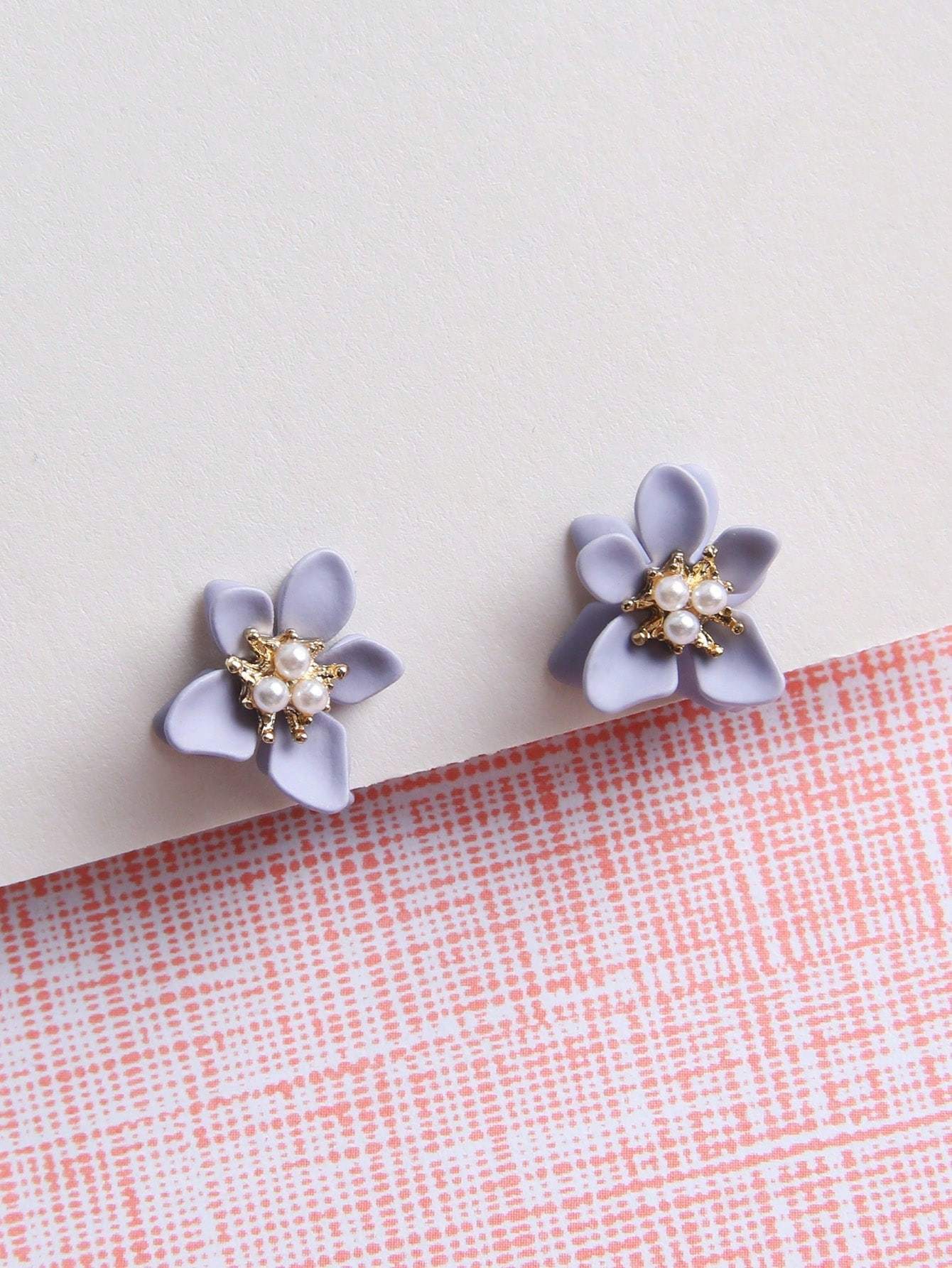1pair Fashionable Zinc Alloy Flower Decor Clip On Earrings For Women For Daily Decoration